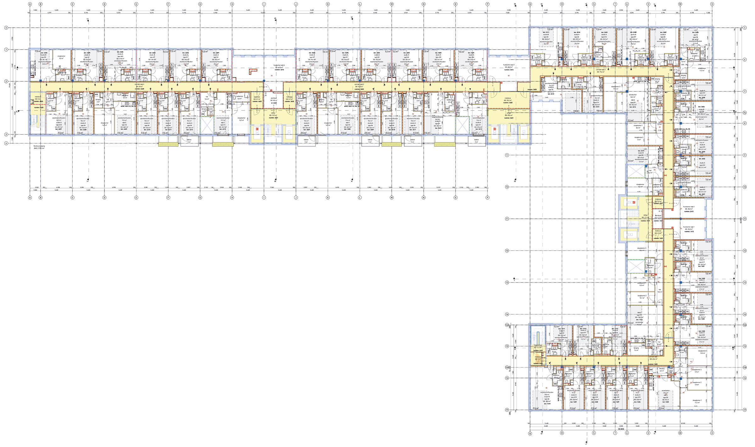 Project Verrijn Stuartlaan Plattegrond 4e etage